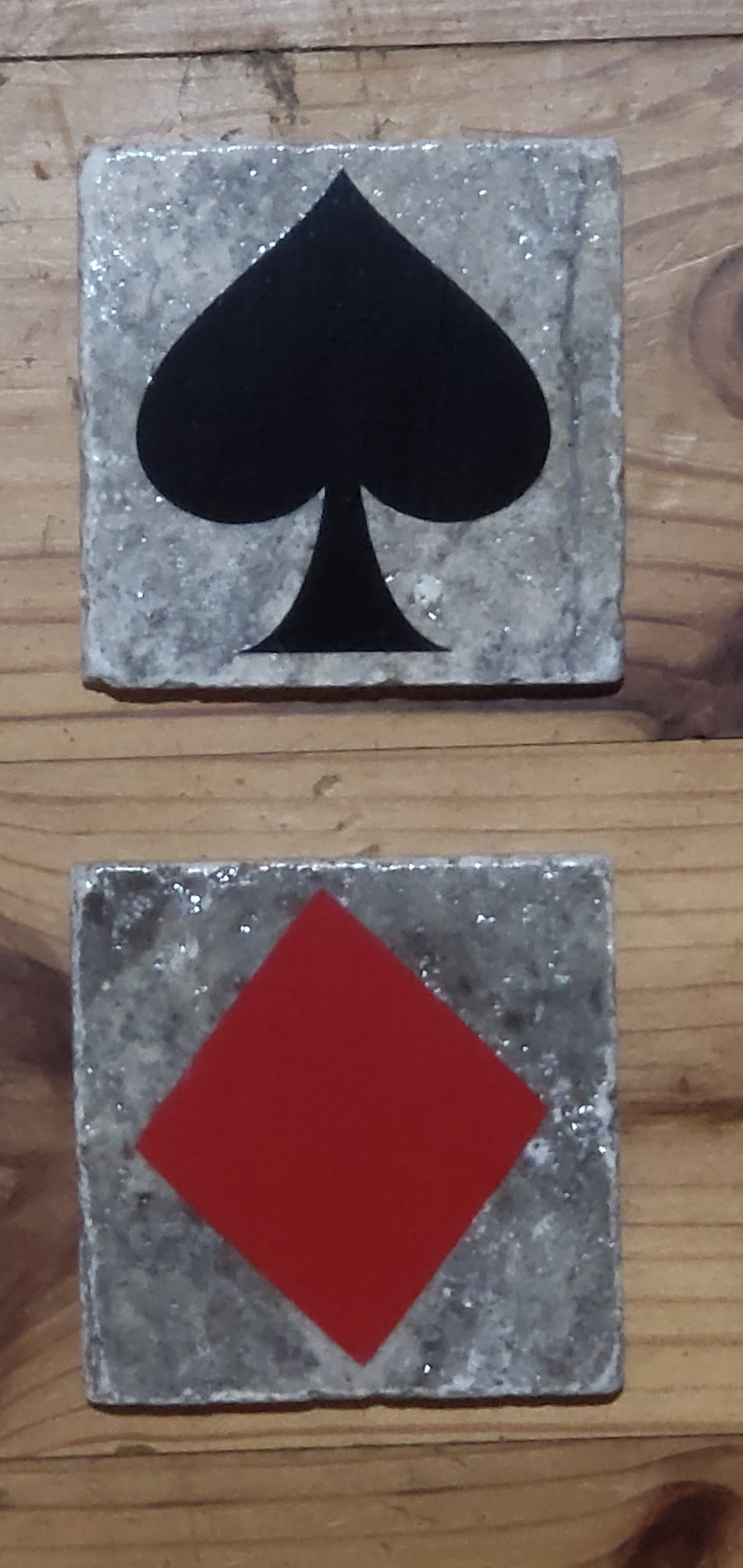 Playing cards themed Natural stone coasters