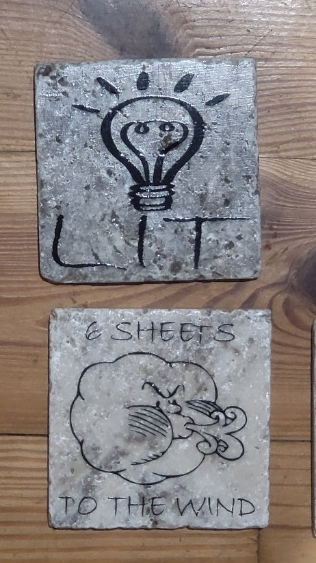 Drank too much themed Natural stone coasters