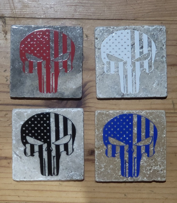 Distressed American Flag Natural stone coasters
