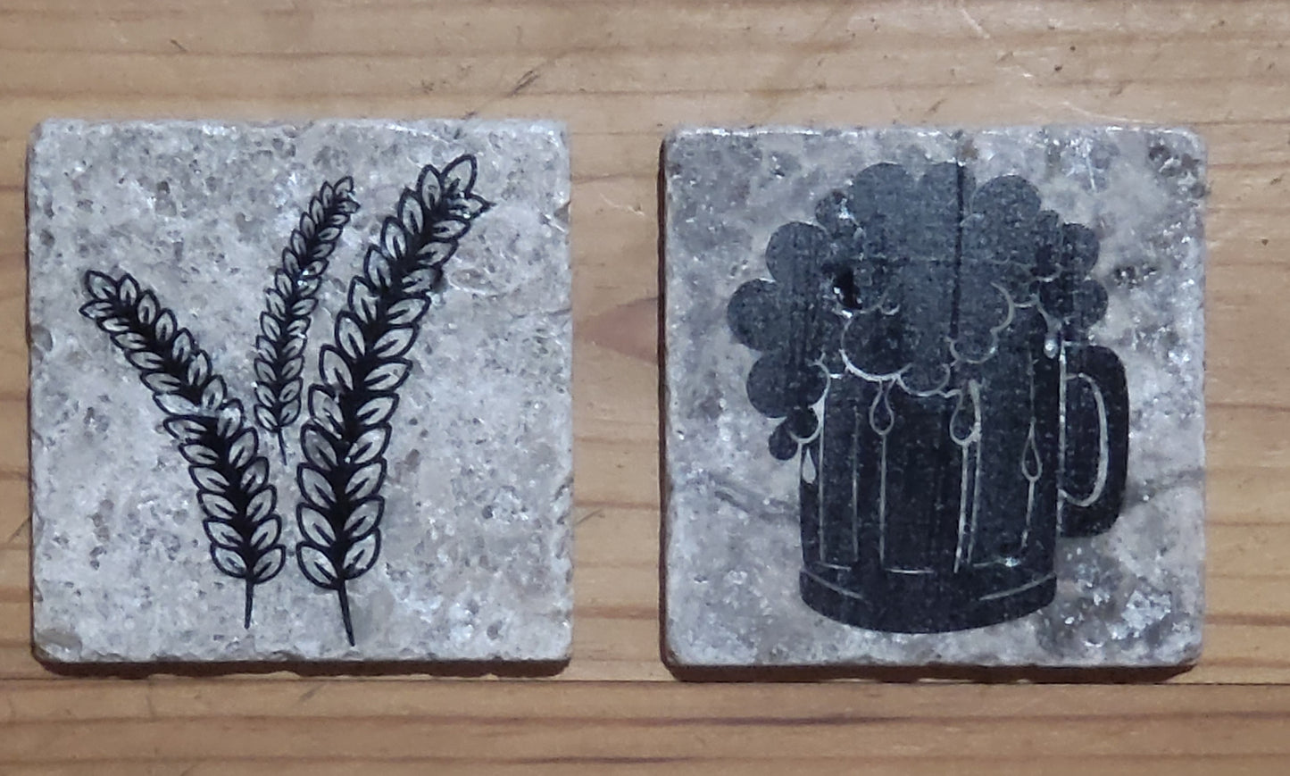 Beer Wine themed Natural stone coasters