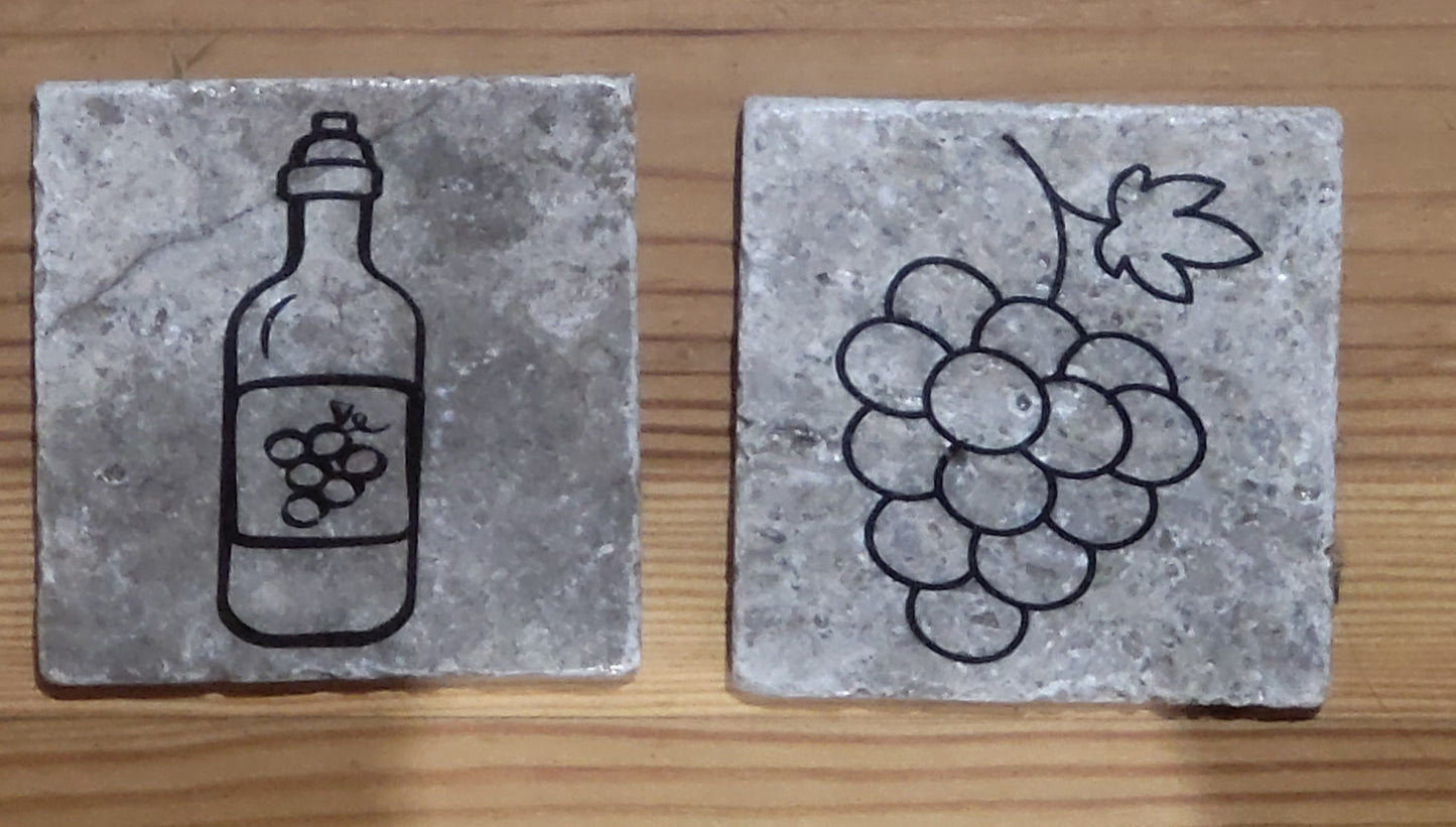 Beer Wine themed Natural stone coasters