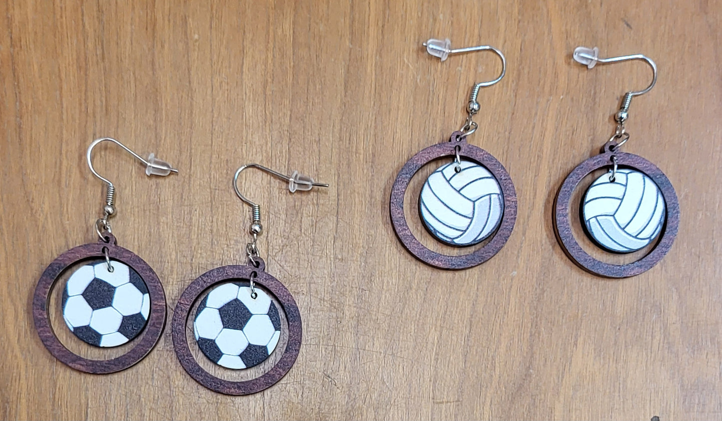 Sports themed earrings
