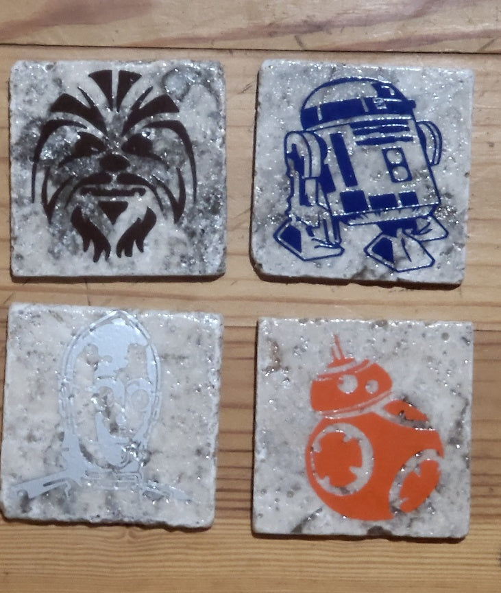 Star Wars themed Natural stone coasters