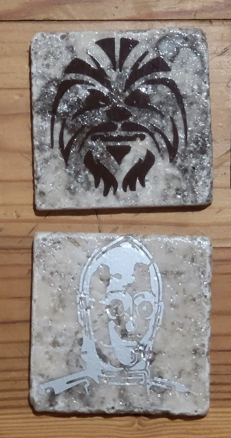 Star Wars themed Natural stone coasters