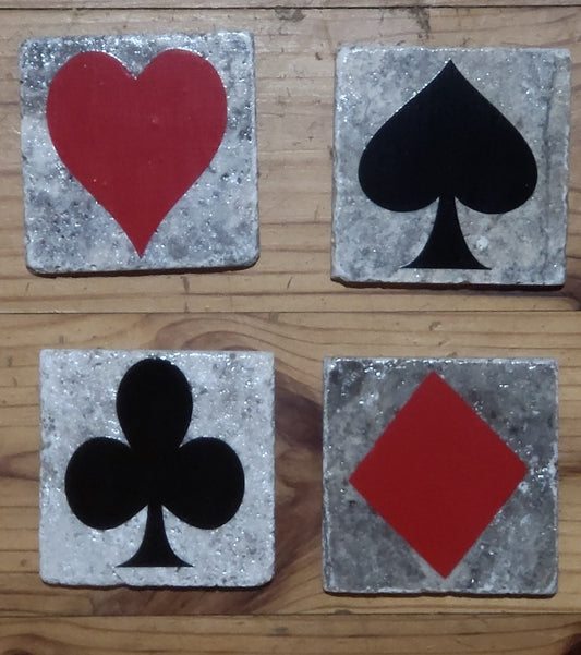 Playing cards themed Natural stone coasters