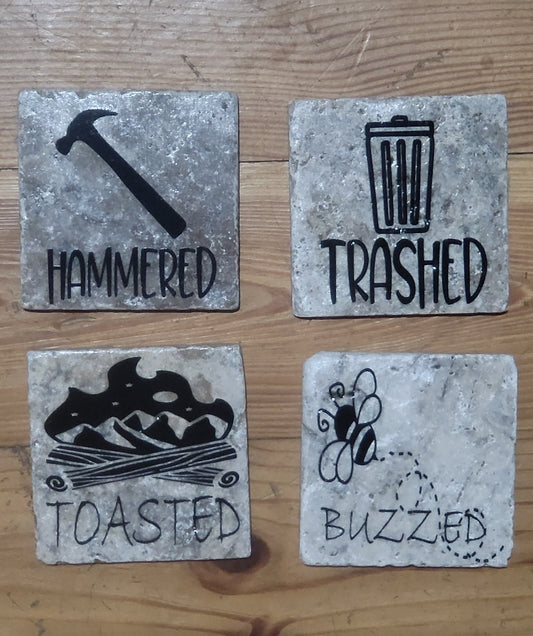 Drank too much themed Natural stone coasters
