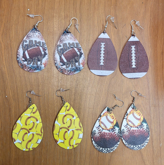 Sports themed earrings